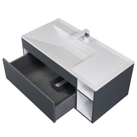 Тумба с раковиной Uperwood Lotus Premium 39340207465 100х50 цвет серый