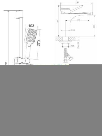 Душевой гарнитур Orange ORGANIC M27-711cr настенный хром