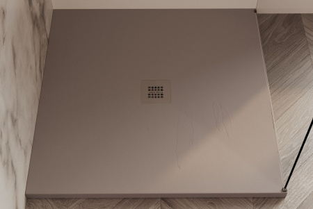 Душевой поддон Allen Brau Priority 8.31005-PGM 100х100 искусственный камень серый без каркаса