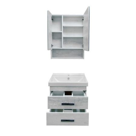 Тумба с раковиной Comforty Никосия 00004138879CF 60х40 подвесная цвет серый