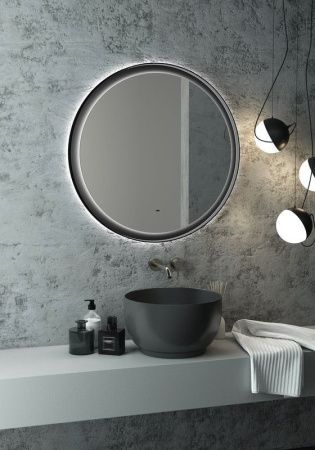 Зеркало Continent Planet Black ЗЛП684 80х80 подвесное