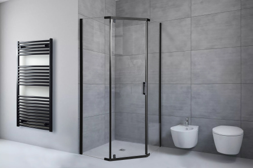 Душевой уголок Royal Bath TR RB120TR-T-BL 120х120 стекло прозрачное профиль черный без поддона - фото 2