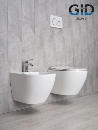 Унитаз подвесной Gid Convexo 61107Y белый с сиденьем микролифт безободковый смыв торнадо