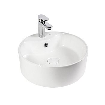 Раковина из сантехнического фарфора Bond Circle S03-410 40х40 накладная цвет белый 1 отверстие под смеситель