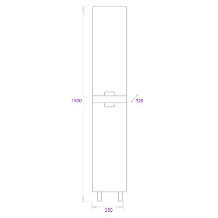 Шкаф-пенал Onika Харпер 403567 40х190 напольный цвет белый/коричневый