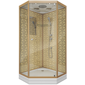 Душевая кабина Niagara Luxe 7702DG 100х100 трапеция с крышей ориентация универсальная