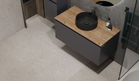 Тумба под раковину Jorno COSSETY Coss.01.100/P/A-DZ/JR 100х50 подвесная цвет черный