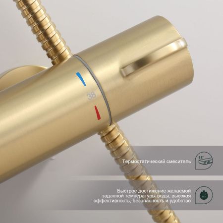 Душевая стойка Splenka S223.26.03 настенная цвет золото с термостатом