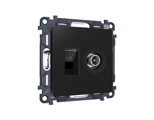 Комплект механизма розетки компьютерной + TV оконечной RJ-45 с автоматической защитной шторкой Ambrella Volt MA MA812510 - фото 3