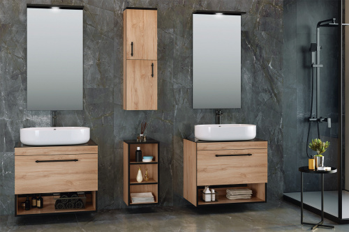 Зеркало в ванную Orka Knidos 3000992 52х99 цвет Черный - фото 2