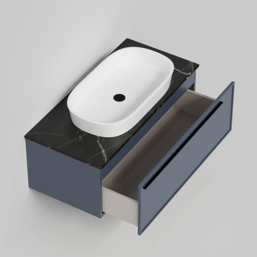 Тумба со столешницей La Fenice ELBA NFNC-01-ELB-BG-100-3-GB 100х62х49 подвесная цвет синий - фото 2