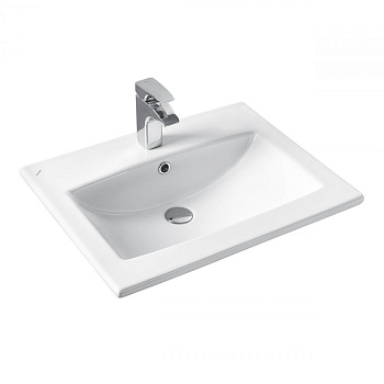 Раковина керамическая Onika Элина 1WH501606 60х47 накладная цвет белый 1 отверстие под смеситель