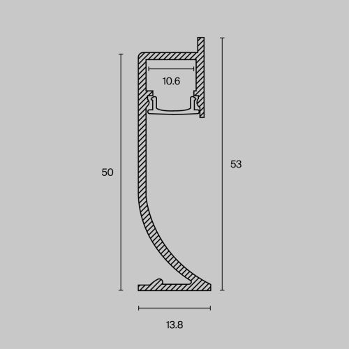 Алюминиевый профиль плинтус Maytoni Led Strip ALM-5314-S-2M - фото 2