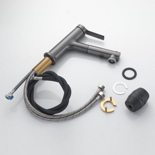 Смеситель Raffine F281T на раковину оружейная сталь - фото 4