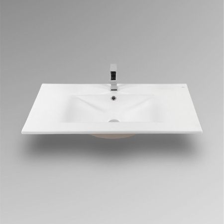 Раковина из сантехнического фарфора Bond Cube S05-900 90х50 встраиваемая цвет белый 1 отверстие под смеситель