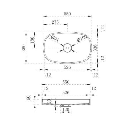 Раковина из искусственного камня Abber STEIN AS2601 60х40 накладная цвет белый без отверстий под смеситель