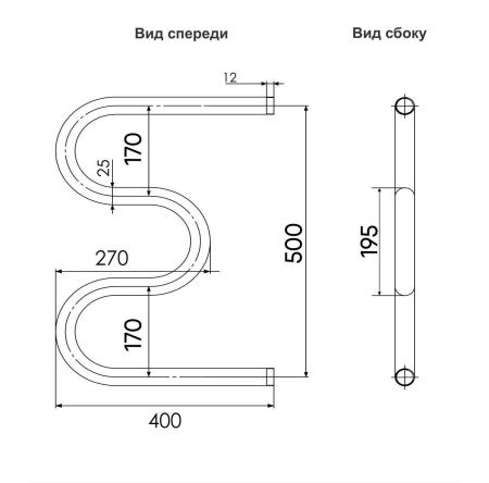 Полотенцесушитель Indigo M MW50-40 3/4 40х53 водяной хром