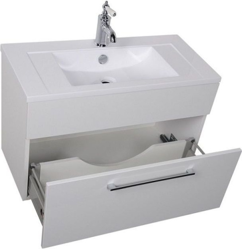 Тумба с раковиной De Aqua Кубика 167076 80х37х48 подвесная цвет белый - фото 5