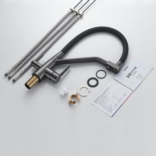 Смеситель для кухни Shevanik S968T на мойку оружейная сталь - фото 4