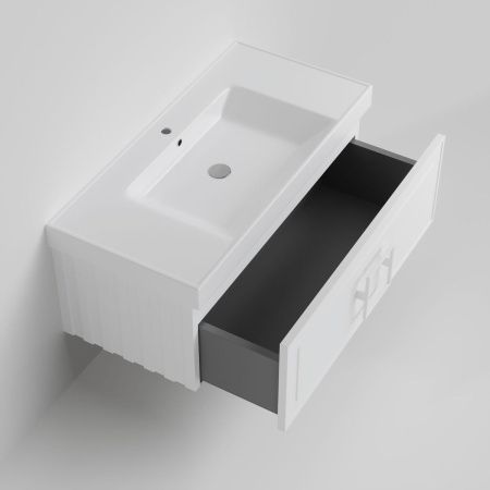 Тумба с раковиной La Fenice CUBO NFNC-01-CUB-B-100-2-100 100х50 подвесная цвет белый