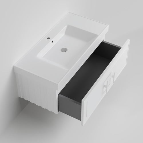 Тумба с раковиной La Fenice CUBO NFNC-01-CUB-B-100-2-100 101х36х49 подвесная цвет белый - фото 2