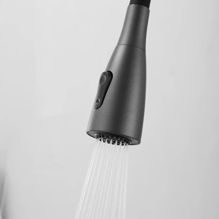 Смеситель для кухни Shevanik S843T-3 на мойку черный/оружейная сталь