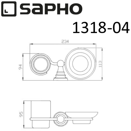 Комплект мыльница и стаканчик Sapho DIAMOND 1318-04 - фото 3