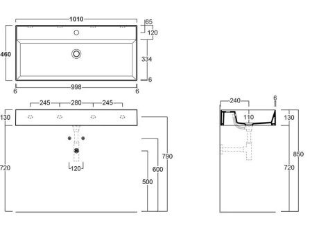 Раковина из сантехнического фаянса Simas AG 101 bia 100х50 подвесная цвет белый
