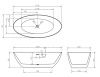 Ванна акриловая Abber AB9374-1.7 170х80 отдельностоящая овальная с каркасом