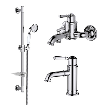 Комплект смесителей Aquatek КЛАССИК AQ1530CR настенный хром