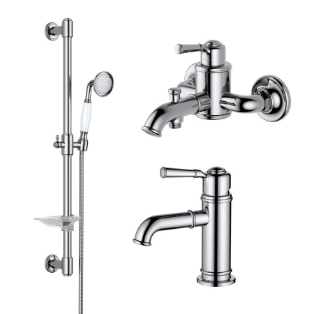 Комплект смесителей Aquatek КЛАССИК AQ1530CR настенный хром