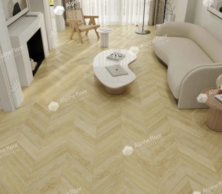 SPC ламинат Alpine Floor Chervon Alpine ECO 18-2 MC Дуб Ваниль Селект Chevron толщина 0.5 см 43 класс 600х127