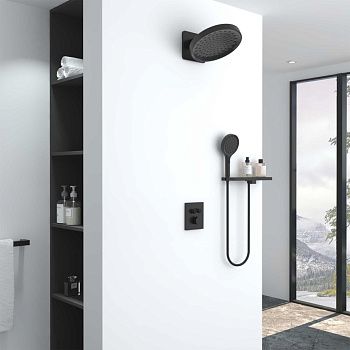 Душевая система Vincea Inspire VSFW-3I21MT3RMB встраиваемая в стену цвет черный с термостатом