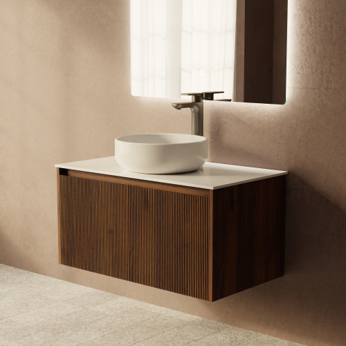Тумба с раковиной ArtDecco Camilla (Камилла) ACM08W22S300 80x45x40 подвесная цвет черный орех - фото 5