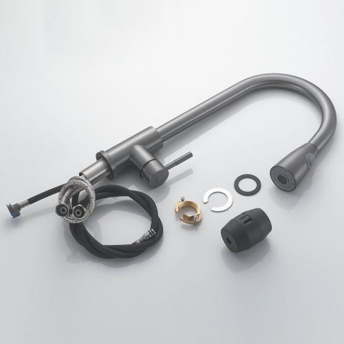 Смеситель для кухни Raffine F213T на мойку оружейная сталь - фото 4