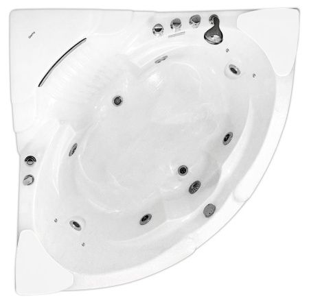 Ванна акриловая гидромассажная Gemy G9082 B 150х150 угловая четверть круга с каркасом