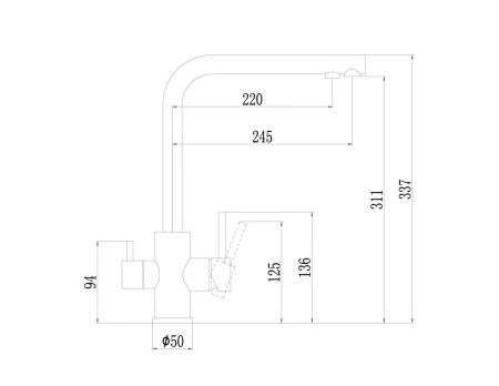 Смеситель для кухни Fmark FS0962L на мойку сатин
