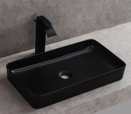 Раковина CeramaLux 9396MB 61х40 накладная цвет черный матовый