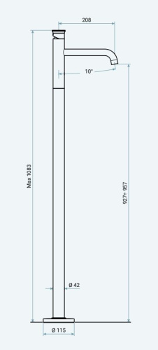 Смесители Emmevi Filobrass 85023ZI/NEO напольный черный матовый - фото 2