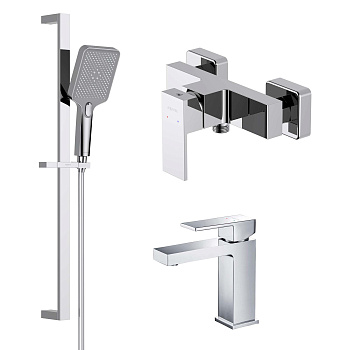 Комплект смесителей Aquatek ЛИБРА AQ1631CR настенный хром