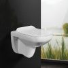 Унитаз подвесной WesnaArt Kubus 203-KUB13 белый с сиденьем микролифт безободковый каскадный смыв