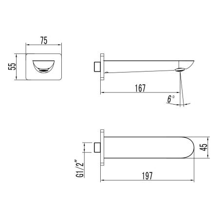 Излив LeMark LM4981CW настенный белый/хром