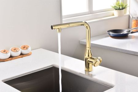 Смеситель для кухни Paulmark URBAN Ur213104-G на мойку золото