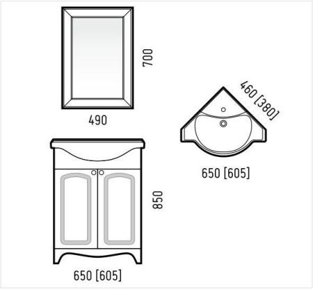 Тумба под раковину Corozo Классика SD-00000316 60х40 напольная цвет белый