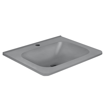 Раковина из искусственного камня Vincea VCB-2VP600G 60х47 встраиваемая цвет серый 1 отверстие под смеситель