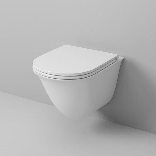 Унитаз подвесной Grossman Санфаянс GR-4412S белый глянцевый с сиденьем микролифт безободковый каскадный смыв - фото 2