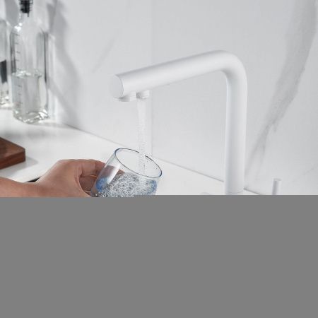 Смеситель для кухни Shevanik S468C на мойку белый