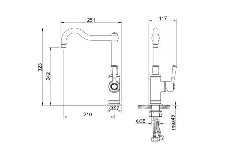 Смеситель для кухни Aquatek КЛАССИК AQ1580PG на мойку золото
