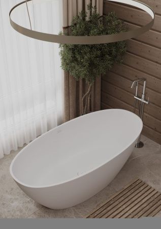Ванна из искусственного камня Allen Brau 2.35003.21 175х80 отдельностоящая овальная с ножками