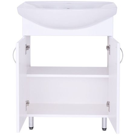 Тумба с раковиной Orange Лайт LA-60TUW+GR 60х40 напольная цвет белый